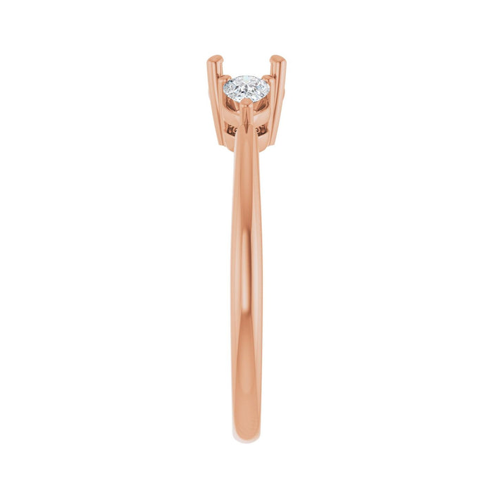 14K Rose Gold 5.2 mm Round 1/4 CTW Lab-Grown Diamond Semi-Set Engagement Ring
