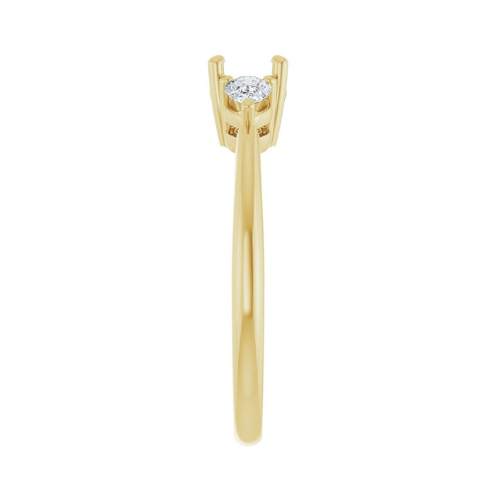 14K Yellow Gold 5.2 mm Round 1/4 CTW Lab-Grown Diamond Semi-Set Engagement Ring
