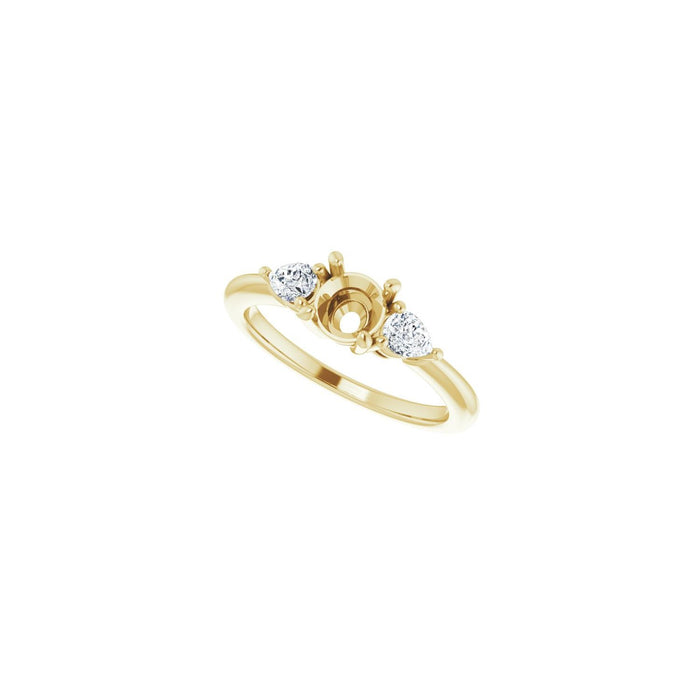 14K Yellow Gold 5.5 mm Round 1/4 CTW Lab-Grown Diamond Semi-Set Engagement Ring