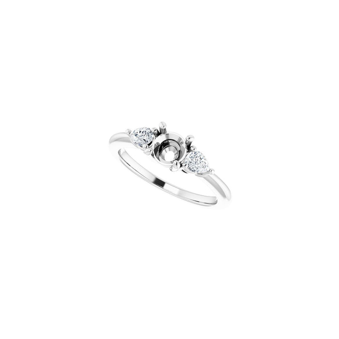Platinum 5.5 mm Round 1/4 CTW Lab-Grown Diamond Semi-Set Engagement Ring