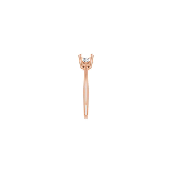 14K Rose Gold 6 mm Round 1/4 CTW Lab-Grown Diamond Semi-Set Engagement Ring