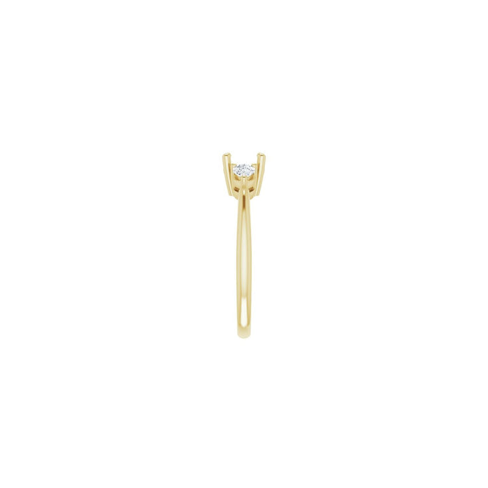 14K Yellow Gold 6 mm Round 1/4 CTW Lab-Grown Diamond Semi-Set Engagement Ring