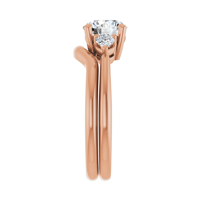 14K Rose Gold 7 mm Round 1/4 CTW Lab-Grown Diamond Semi-Set Engagement Ring