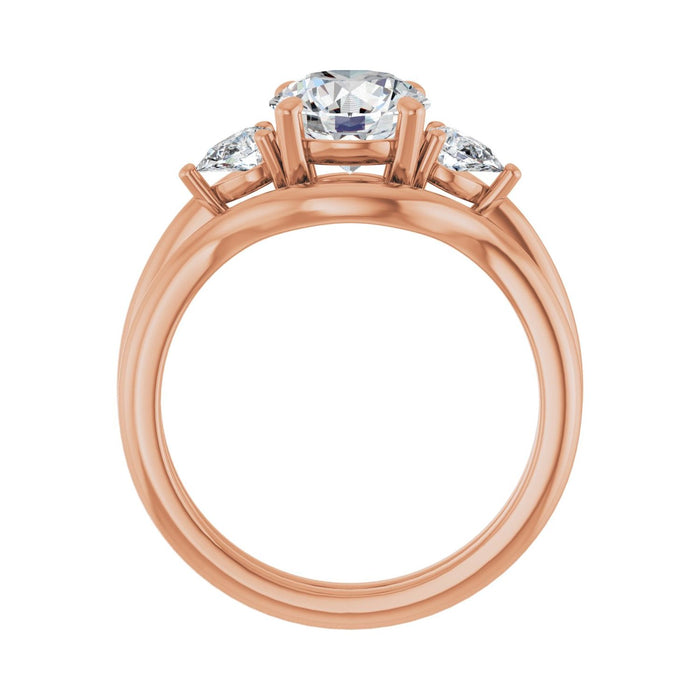 14K Rose Gold 7.4 mm Round 1/4 CTW Lab-Grown Diamond Semi-Set Engagement Ring