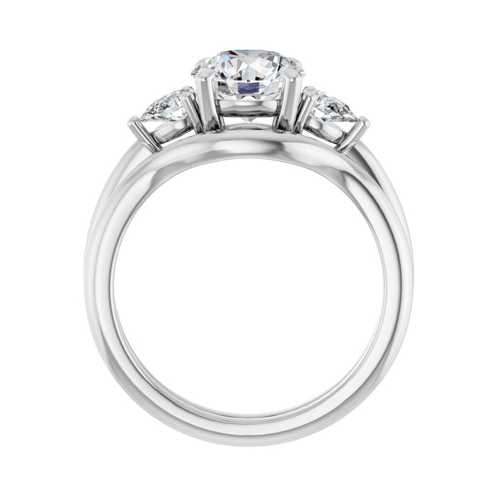 14K White Gold 7.4 mm Round 1/4 CTW Lab-Grown Diamond Semi-Set Engagement Ring