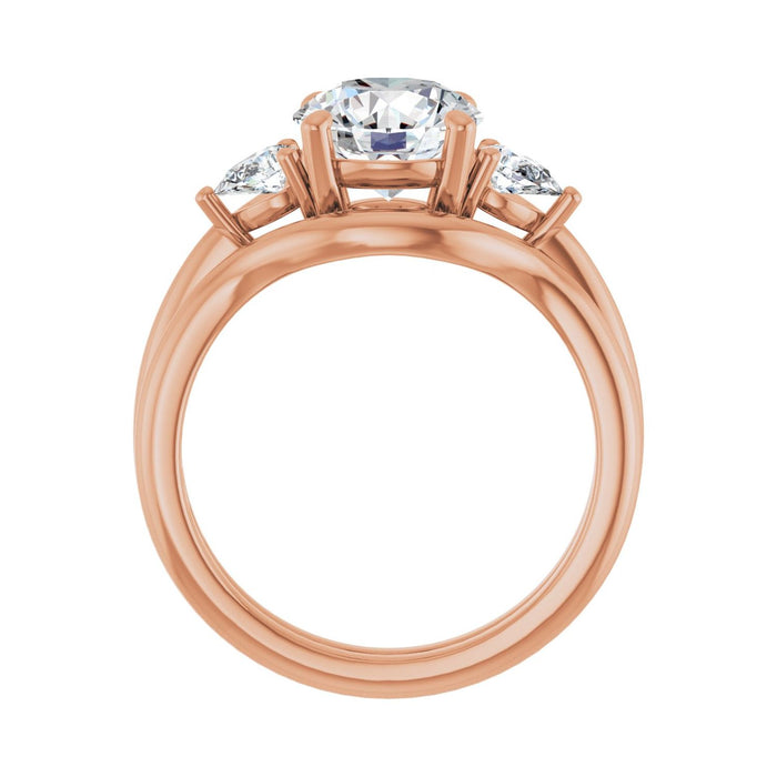 14K Rose Gold 8 mm Round 1/4 CTW Lab-Grown Diamond Semi-Set Engagement Ring