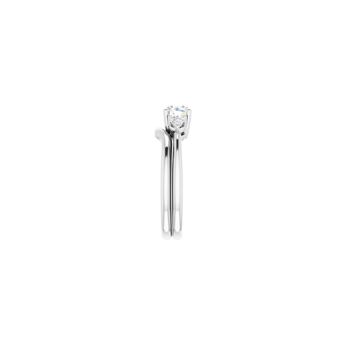 Platinum 5.5 mm Round 1/4 CTW Lab-Grown Diamond Semi-Set Engagement Ring