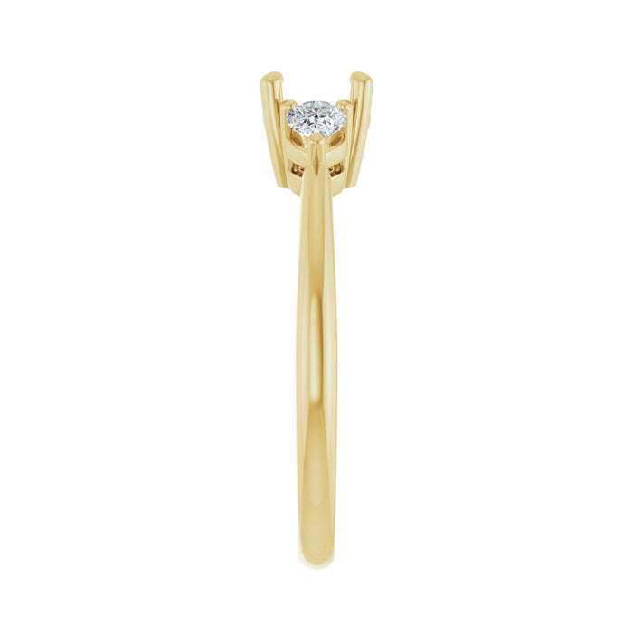 14K Yellow Gold 5.8 mm Round 1/4 CTW Lab-Grown Diamond Semi-Set Engagement Ring