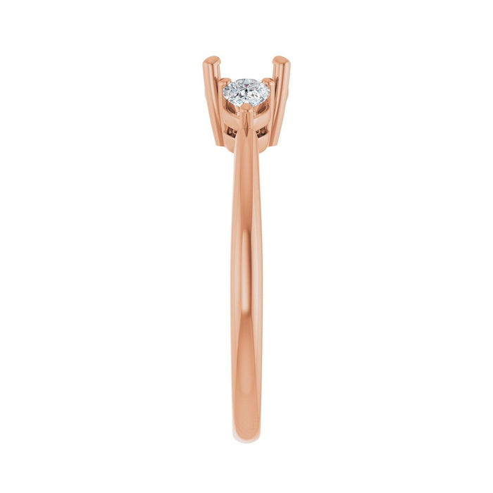 14K Rose Gold 5.8 mm Round 1/4 CTW Lab-Grown Diamond Semi-Set Engagement Ring