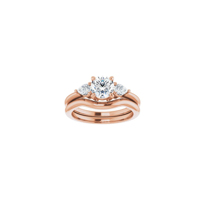 14K Rose Gold 6 mm Round 1/4 CTW Lab-Grown Diamond Semi-Set Engagement Ring