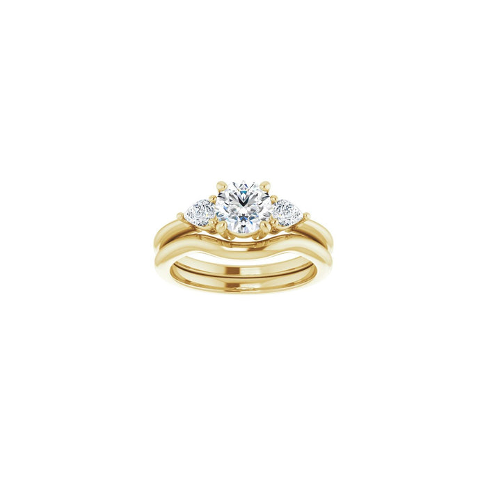 14K Yellow Gold 6 mm Round 1/4 CTW Lab-Grown Diamond Semi-Set Engagement Ring