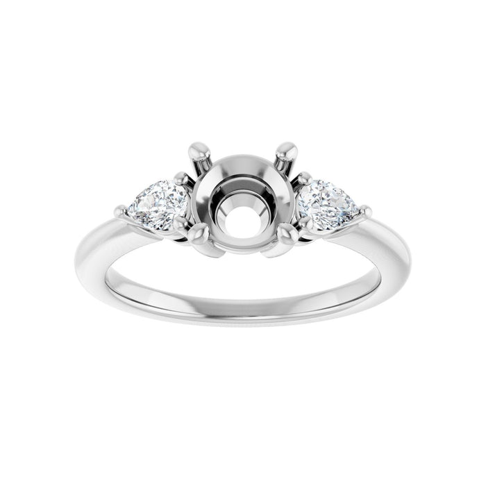 Platinum 6.5 mm Round 1/4 CTW Lab-Grown Diamond Semi-Set Engagement Ring