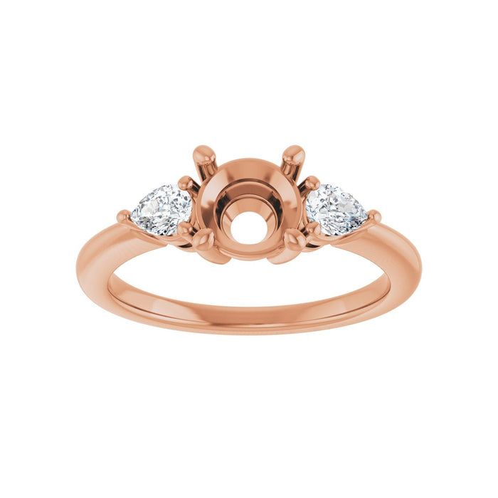 14K Rose Gold 6.5 mm Round 1/4 CTW Lab-Grown Diamond Semi-Set Engagement Ring
