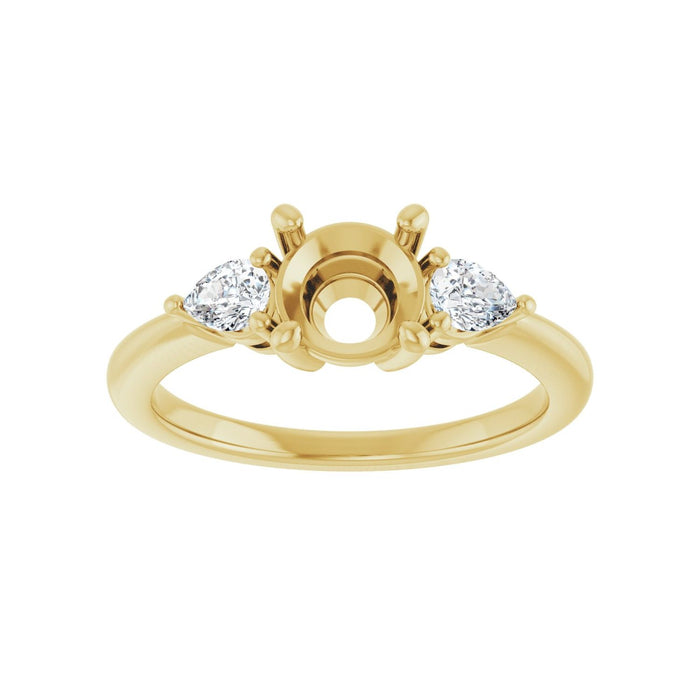 14K Yellow Gold 6.5 mm Round 1/4 CTW Lab-Grown Diamond Semi-Set Engagement Ring