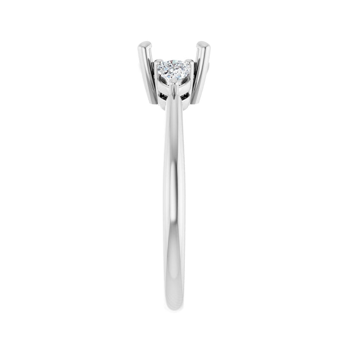 Platinum 7 mm Round 1/4 CTW Lab-Grown Diamond Semi-Set Engagement Ring