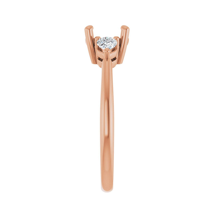 14K Rose Gold 7 mm Round 1/4 CTW Lab-Grown Diamond Semi-Set Engagement Ring