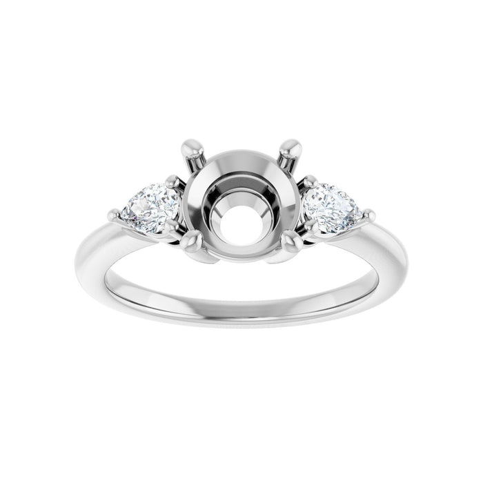 14K White Gold 7.4 mm Round 1/4 CTW Lab-Grown Diamond Semi-Set Engagement Ring