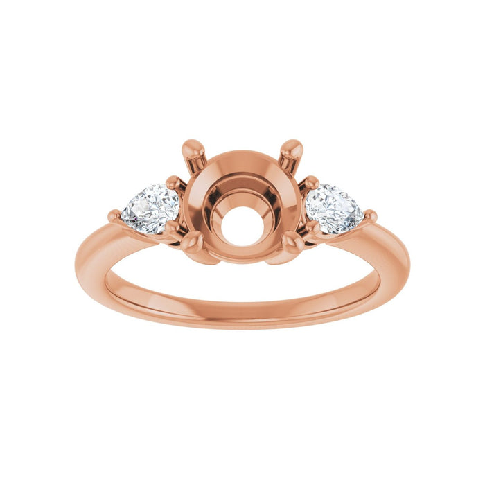 14K Rose Gold 7.4 mm Round 1/4 CTW Lab-Grown Diamond Semi-Set Engagement Ring