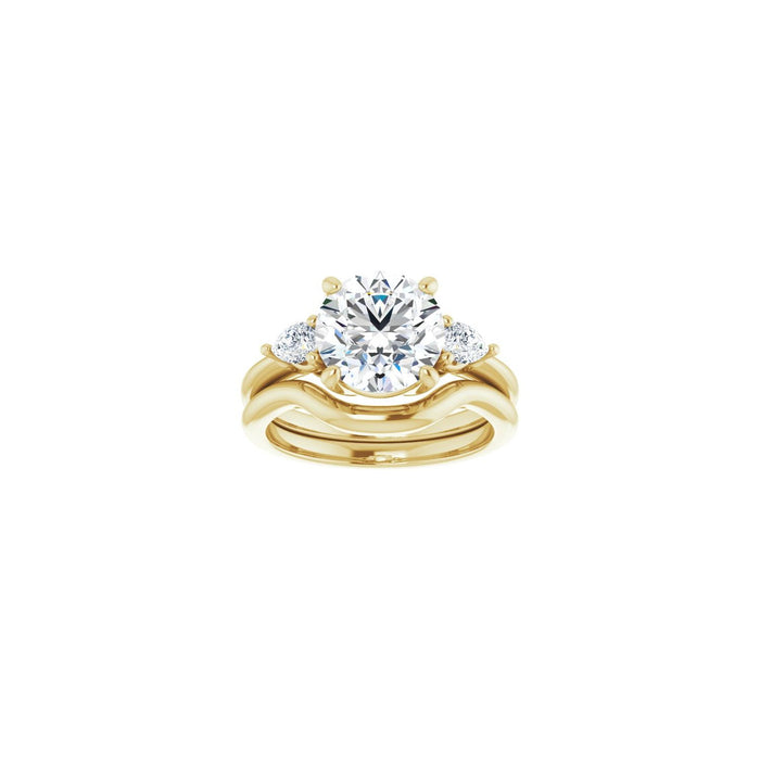 14K Yellow Gold 8.8 mm Round 1/4 CTW Lab-Grown Diamond Semi-Set Engagement Ring