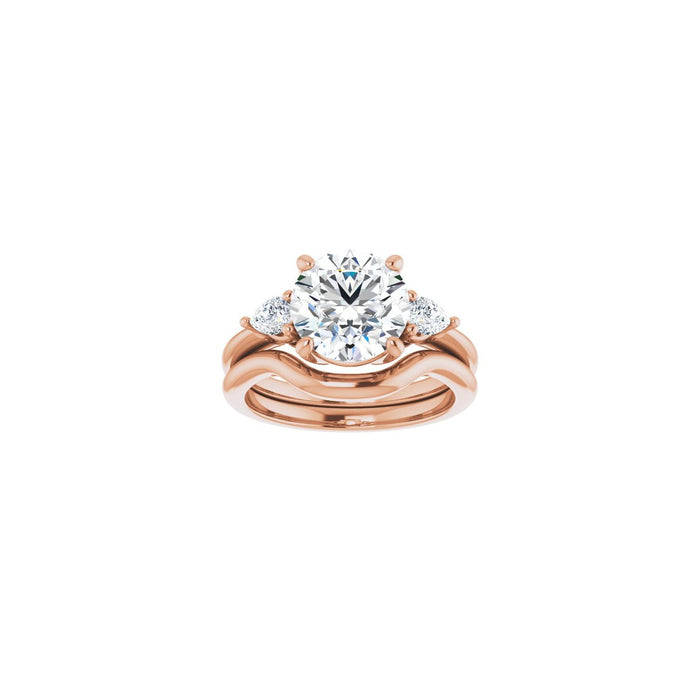 14K Rose Gold 8.8 mm Round 1/4 CTW Lab-Grown Diamond Semi-Set Engagement Ring