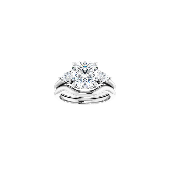 14K White Gold 8.8 mm Round 1/4 CTW Lab-Grown Diamond Semi-Set Engagement Ring
