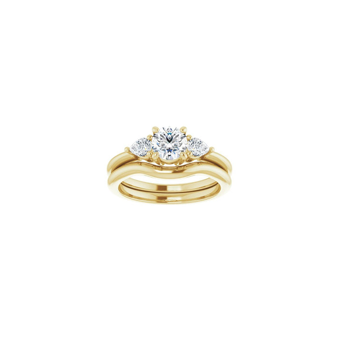 14K Yellow Gold 5.5 mm Round 1/4 CTW Lab-Grown Diamond Semi-Set Engagement Ring