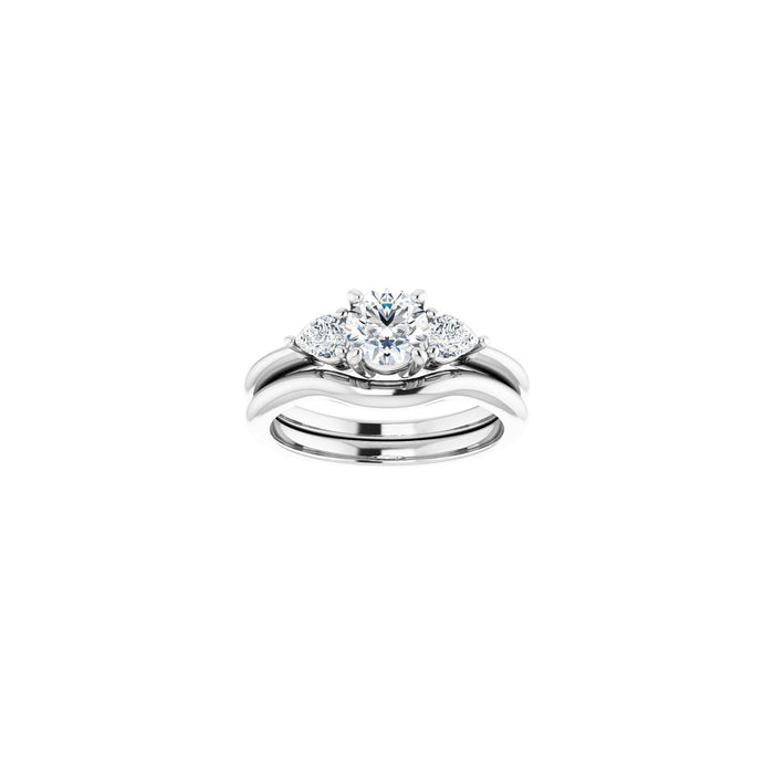 14K White Gold 5.5 mm Round 1/4 CTW Lab-Grown Diamond Semi-Set Engagement Ring