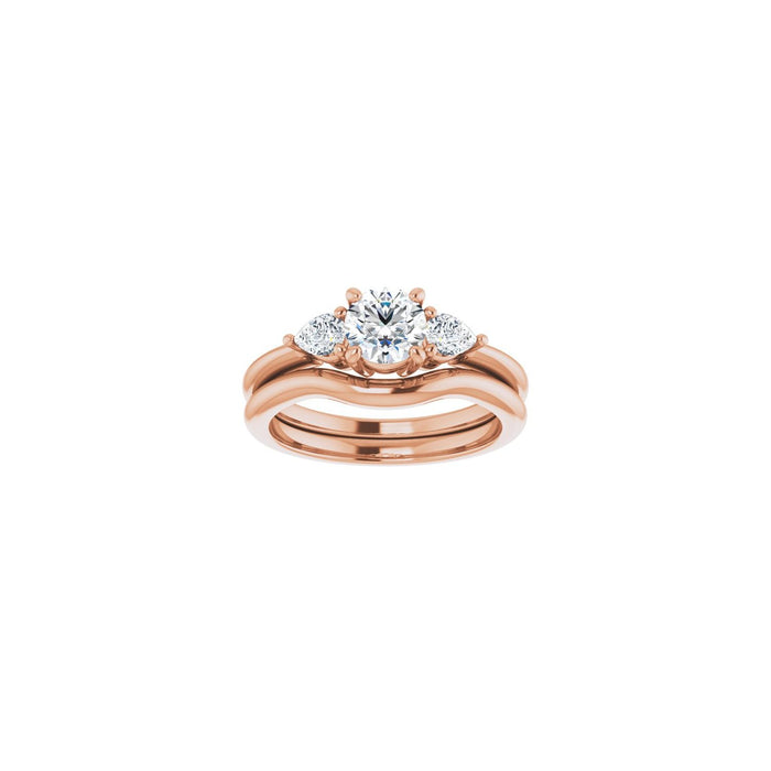 14K Rose Gold 5.5 mm Round 1/4 CTW Lab-Grown Diamond Semi-Set Engagement Ring
