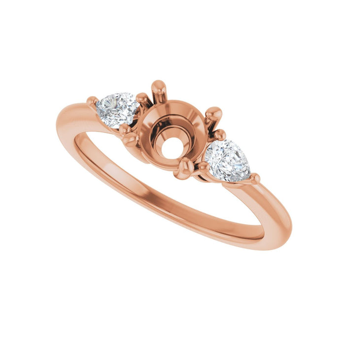 14K Rose Gold 5.8 mm Round 1/4 CTW Lab-Grown Diamond Semi-Set Engagement Ring