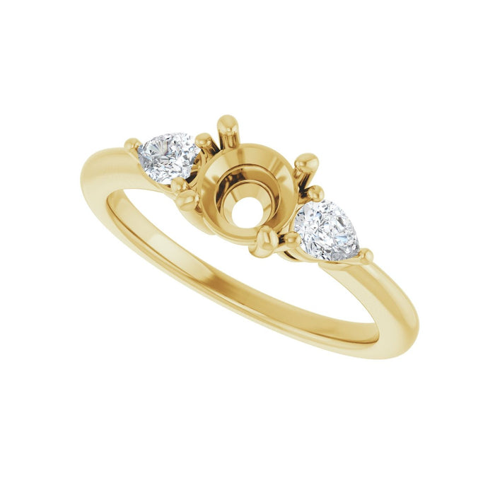 14K Yellow Gold 5.8 mm Round 1/4 CTW Lab-Grown Diamond Semi-Set Engagement Ring