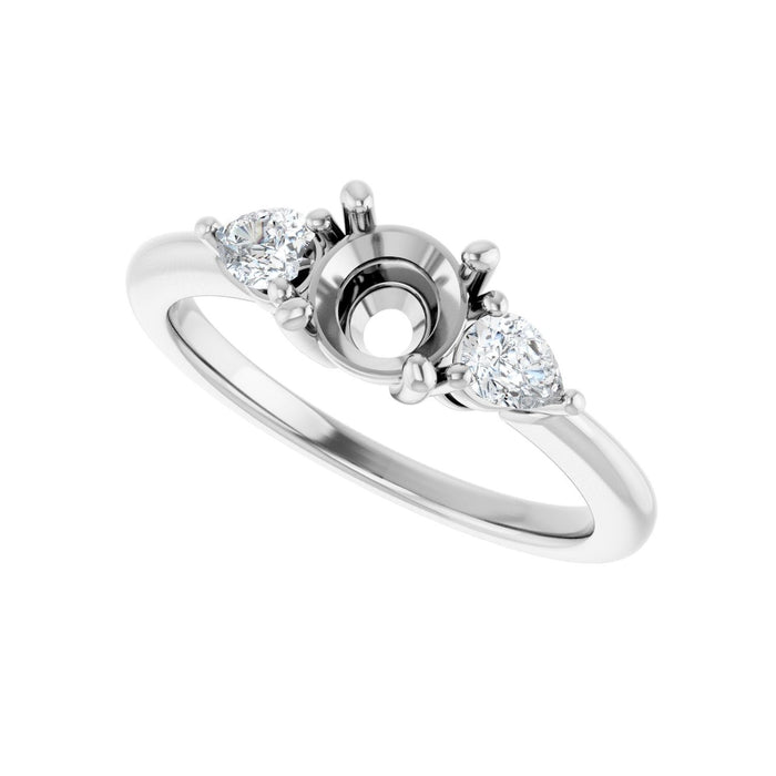 Platinum 5.8 mm Round 1/4 CTW Lab-Grown Diamond Semi-Set Engagement Ring