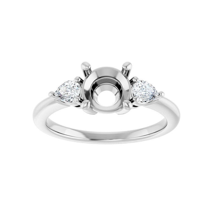 14K White Gold 7 mm Round 1/4 CTW Lab-Grown Diamond Semi-Set Engagement Ring