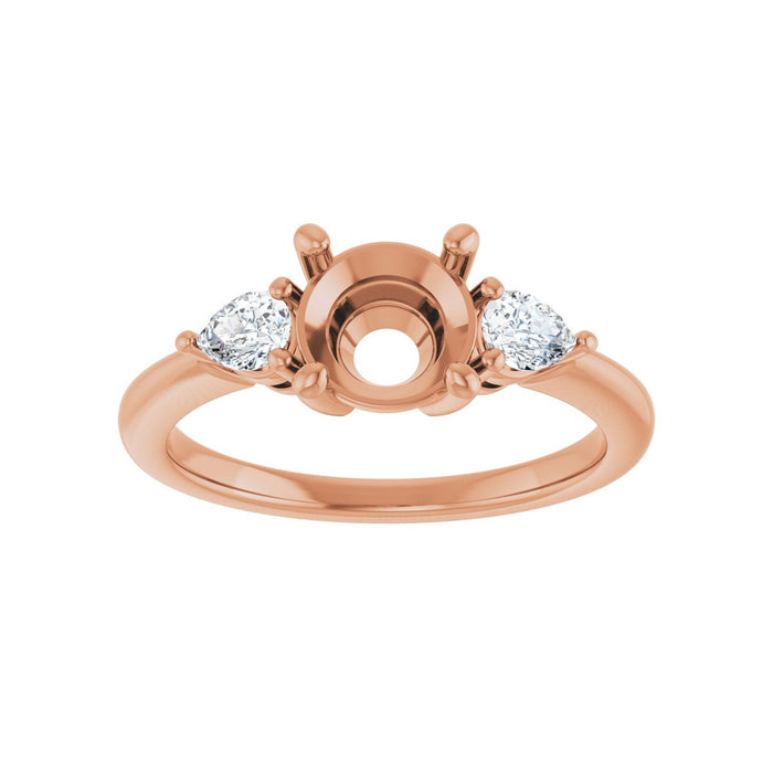 14K Rose Gold 7 mm Round 1/4 CTW Lab-Grown Diamond Semi-Set Engagement Ring