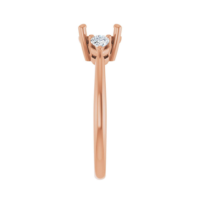 14K Rose Gold 7.4 mm Round 1/4 CTW Lab-Grown Diamond Semi-Set Engagement Ring