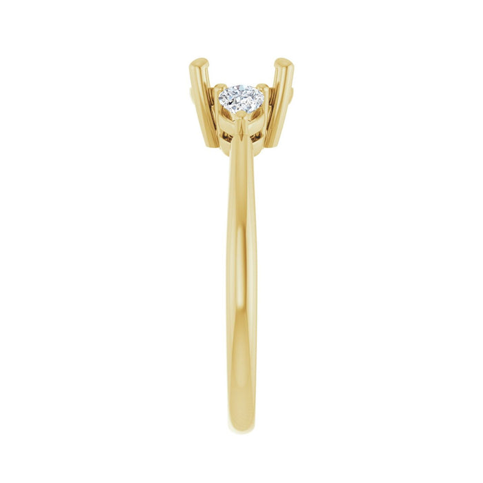 14K Yellow Gold 7.4 mm Round 1/4 CTW Lab-Grown Diamond Semi-Set Engagement Ring