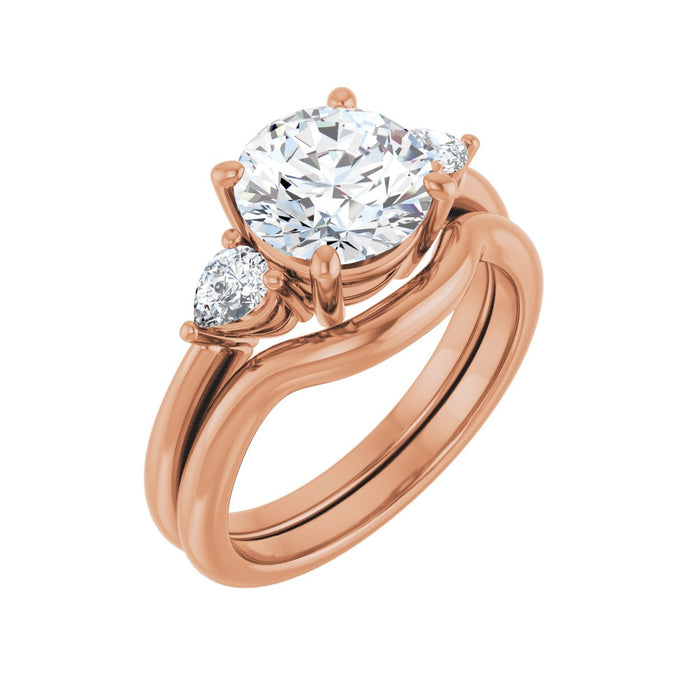 14K Rose Gold 8.2 mm Round 1/4 CTW Lab-Grown Diamond Semi-Set Engagement Ring