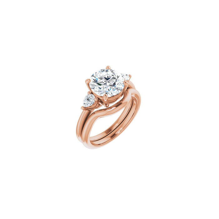 14K Rose Gold 9 mm Round 1/4 CTW Lab-Grown Diamond Semi-Set Engagement Ring