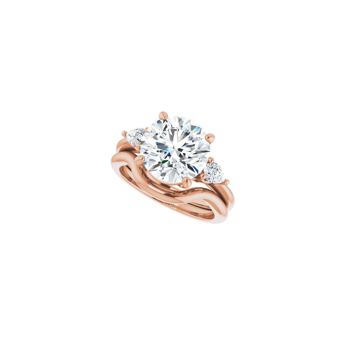 14K Rose Gold 10 mm Round 1/4 CTW Lab-Grown Diamond Semi-Set Engagement Ring