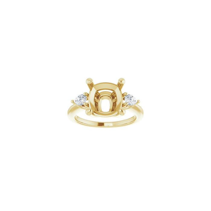 14K Yellow Gold 10 x 10 mm Cushion 1/4 CTW Lab-Grown Diamond Semi-Set Engagement Ring