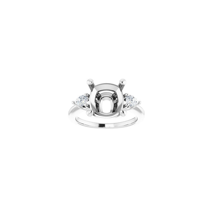 Platinum 10 x 10 mm Cushion 1/4 CTW Lab-Grown Diamond Semi-Set Engagement Ring