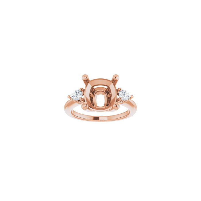 14K Rose Gold 10 x 10 mm Cushion 1/4 CTW Lab-Grown Diamond Semi-Set Engagement Ring
