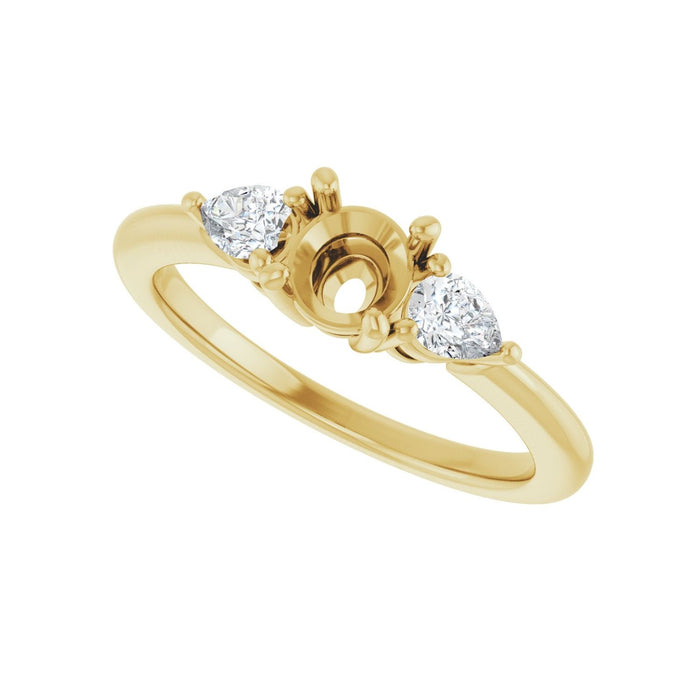 14K Yellow Gold 5.2 mm Round 1/4 CTW Lab-Grown Diamond Semi-Set Engagement Ring