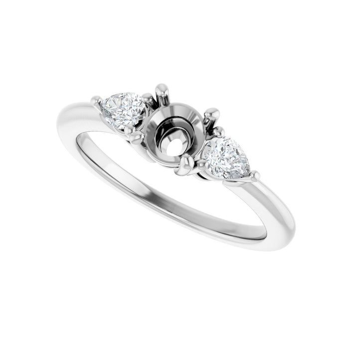 14K White Gold 5.2 mm Round 1/4 CTW Lab-Grown Diamond Semi-Set Engagement Ring