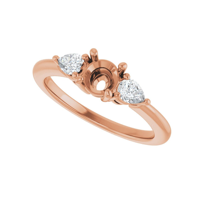 14K Rose Gold 5.2 mm Round 1/4 CTW Lab-Grown Diamond Semi-Set Engagement Ring