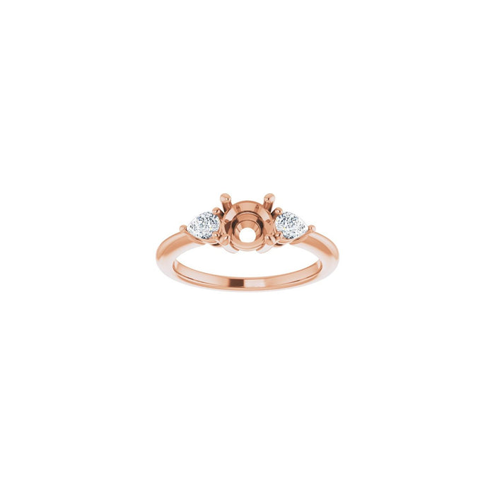 14K Rose Gold 6 mm Round 1/4 CTW Lab-Grown Diamond Semi-Set Engagement Ring