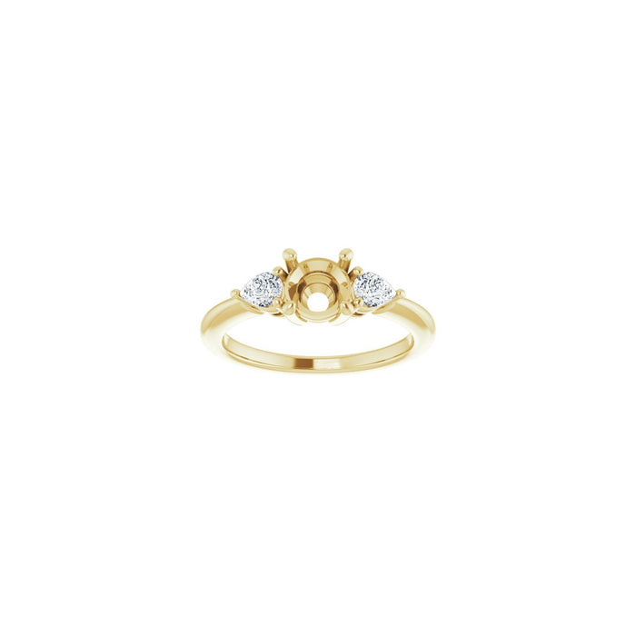14K Yellow Gold 6 mm Round 1/4 CTW Lab-Grown Diamond Semi-Set Engagement Ring