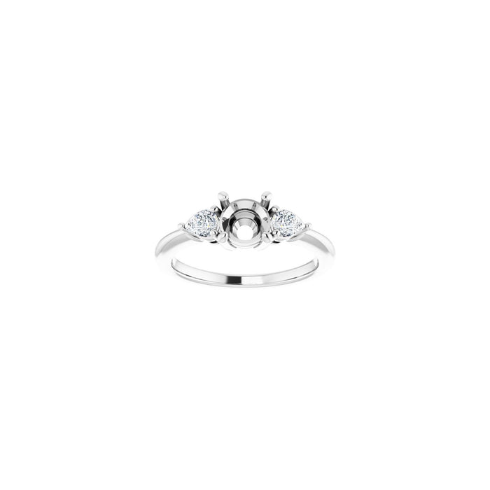 14K White Gold 6 mm Round 1/4 CTW Lab-Grown Diamond Semi-Set Engagement Ring