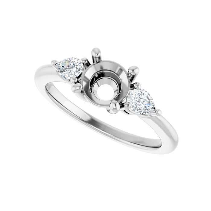 Platinum 6.5 mm Round 1/4 CTW Lab-Grown Diamond Semi-Set Engagement Ring