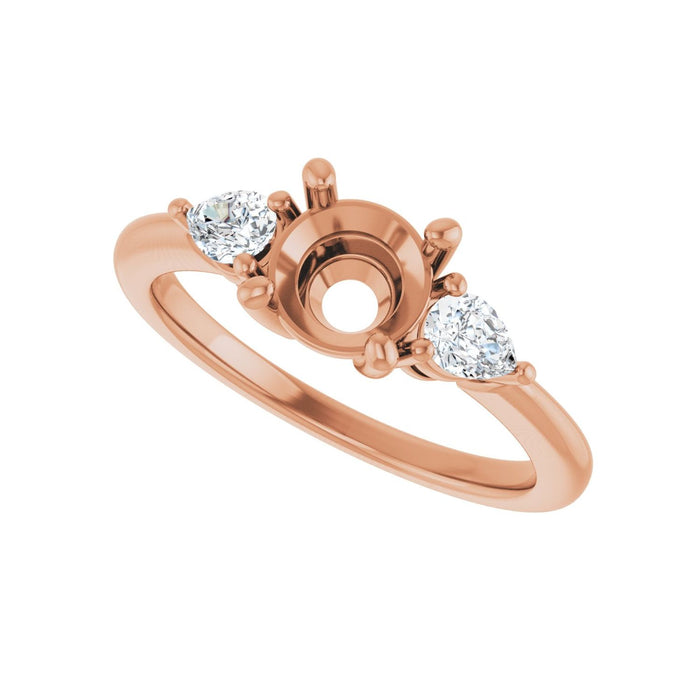 14K Rose Gold 6.5 mm Round 1/4 CTW Lab-Grown Diamond Semi-Set Engagement Ring