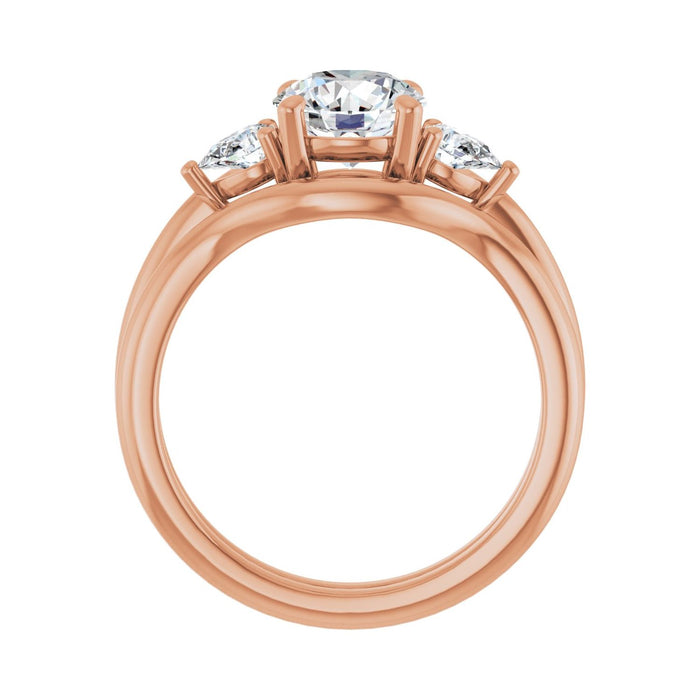 14K Rose Gold 7 mm Round 1/4 CTW Lab-Grown Diamond Semi-Set Engagement Ring